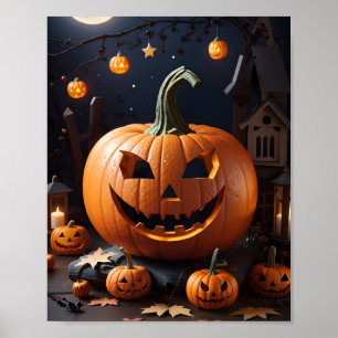 Poster Citrouilles Halloween