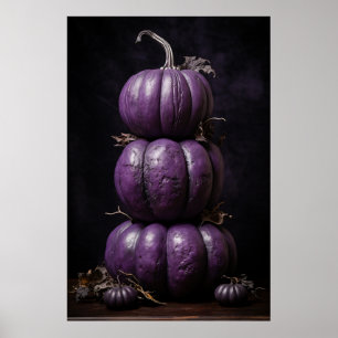 Poster Citrouilles violets empilés