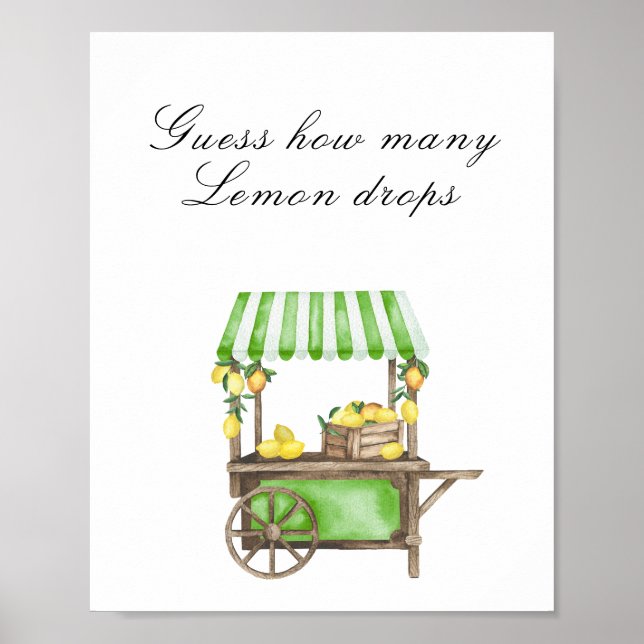 Poster Citrus bridal shower - Guess how many game (Devant)