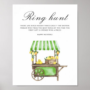 Poster Citrus - Chasse à l'anneau jeu de baby shower