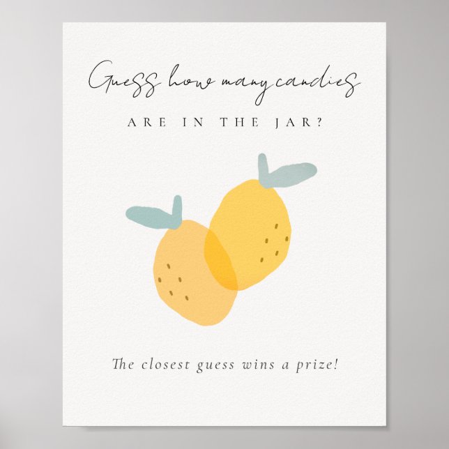 Poster Citrus Citron Devine Combien De Candies Dans Jar J (Devant)
