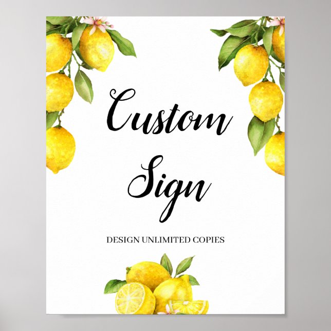 Poster Citrus citron été signe personnalisé vous créer (Devant)