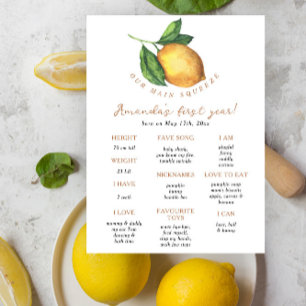 Poster Citrus citron Premier anniversaire Jalon Anniversa
