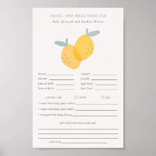 Poster Citrus Citrus Baby shower Conseils Prédiction