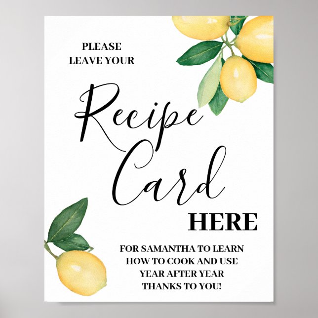Poster citrus citrus Laisser Recette Carte ici Douche sig (Devant)