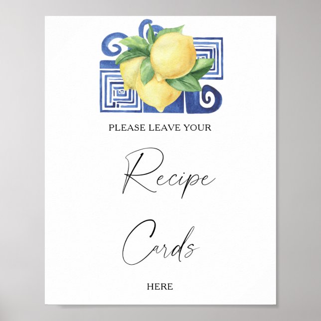 Poster Citrus de citron - Votre carte de recette ici (Devant)