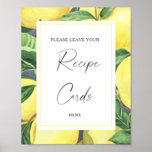 Poster Citrus de citron - Votre carte de recette ici