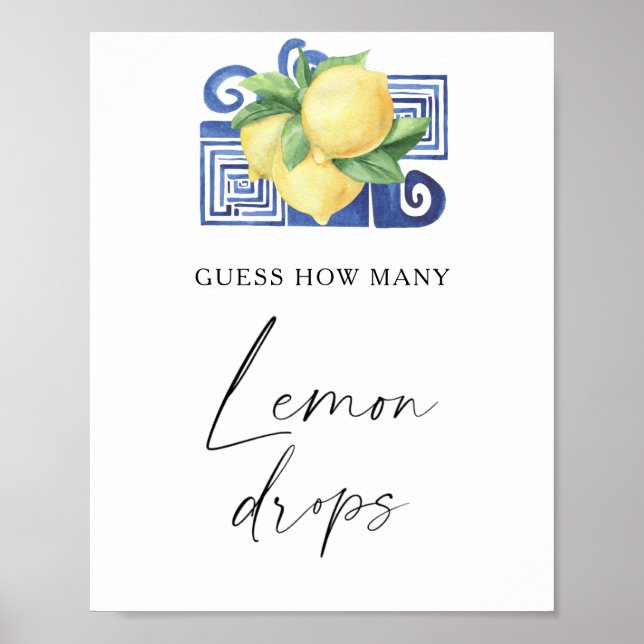 Poster Citrus - devine combien de gouttes de citron (Devant)