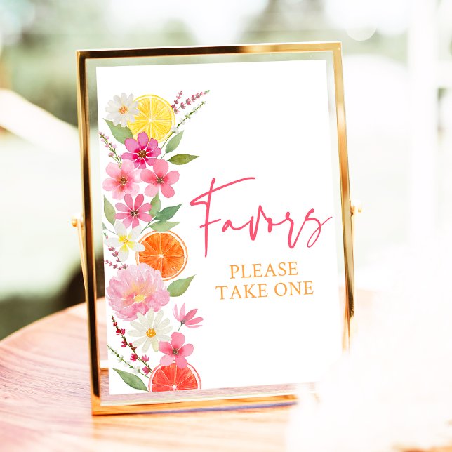 Poster Citrus Floral Citron Fête des mariées orange Favor (Créateur téléchargé)