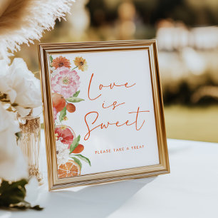 Poster Citrus Floral Downloadable Love is Sweet
