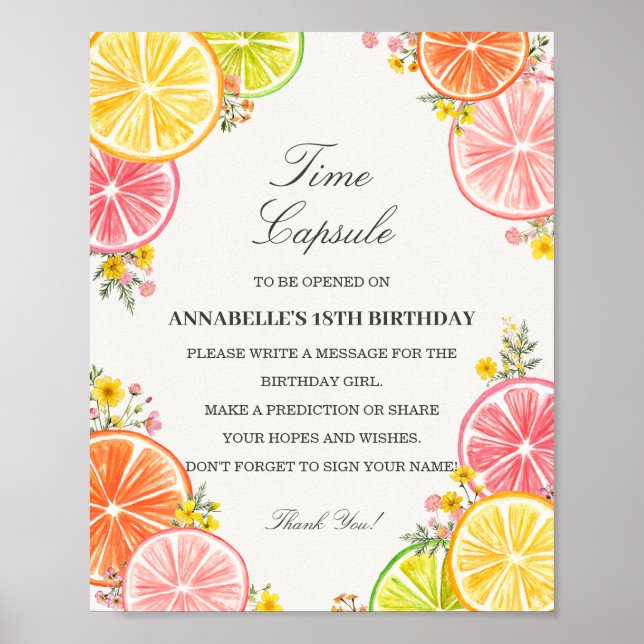 Poster Citrus Floral Little Cutie Temps Capsule Jeu (Devant)