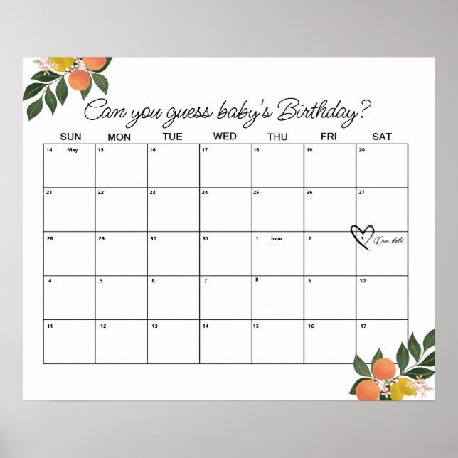 Poster Citrus Love Douche Date d'échéance Devis (Devant)