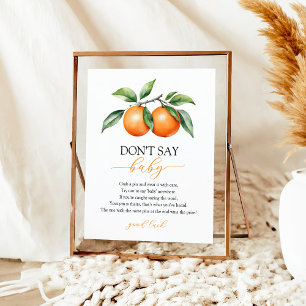 Poster Citrus Orange Baby shower Jeu