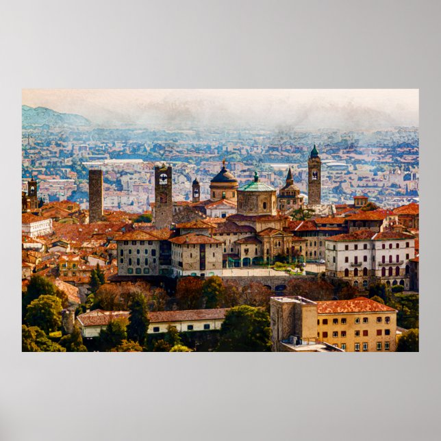 Poster Citta Alta à Bergamo, Italie (Devant)