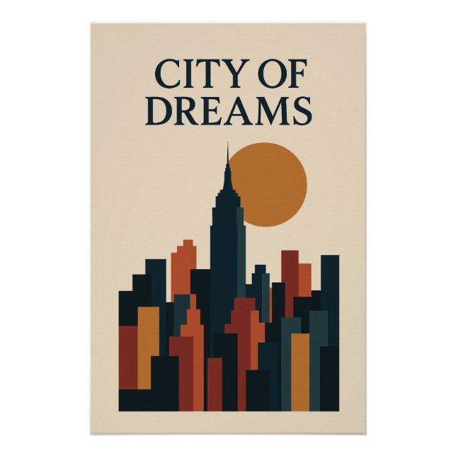 Poster City of Dreams – New York Stylisée (Devant)