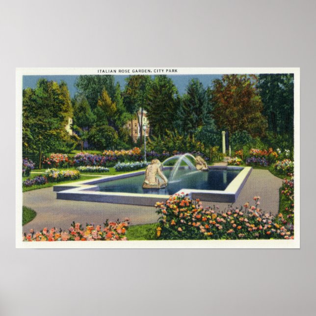 Poster City Park Italien Rose Garden View (Devant)