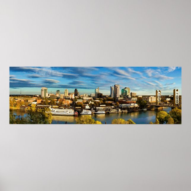 Poster City Skyline Sacramento California (Devant)