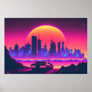 Poster Cityscape Cruiser : Chasing the Sunset