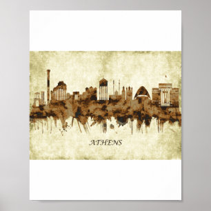 Poster Cityscape d'Athènes Grèce
