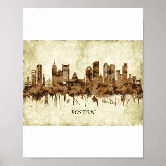 Poster Cityscape de Boston Massachusetts (Devant)