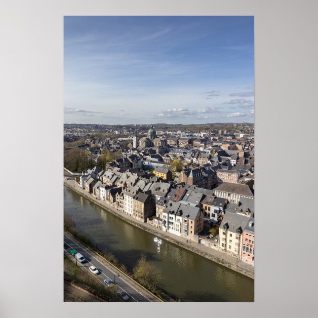 Poster Cityscape de printemps Namur, Belgique (Devant)