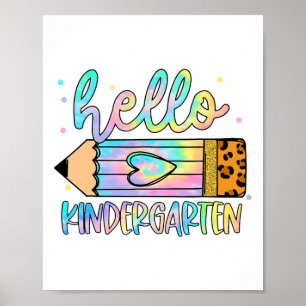 Poster Ck À L'École Hello Kindergarten Leopard Tie Dye Pe