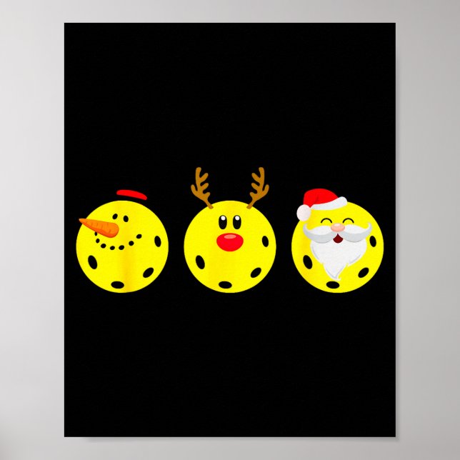 Poster Ckleball Santa Snowman Reindeer Christmas Ornament (Devant)
