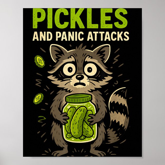 Poster Ckles And Panic Attacks Raccoon Trash Panda Funny  (Devant)