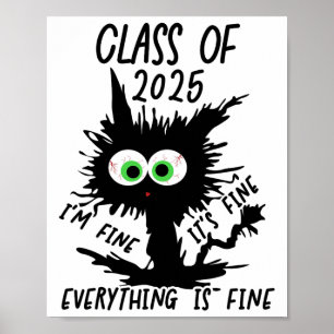 Poster Cl De 2025 Drôle Chat Noir