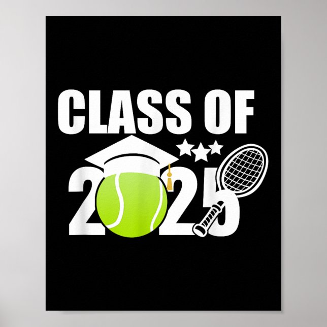 Poster Cl Of 2025 Graduation Joueur Principal De Tennis C (Devant)