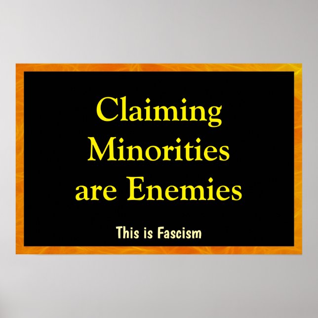 Poster Claiming Minorities are Enemies (Devant)