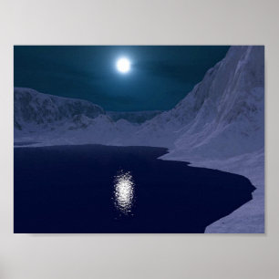 Poster Clair de lune bleu glacial