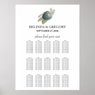 Poster Clam Watercolor - Mariage de strate