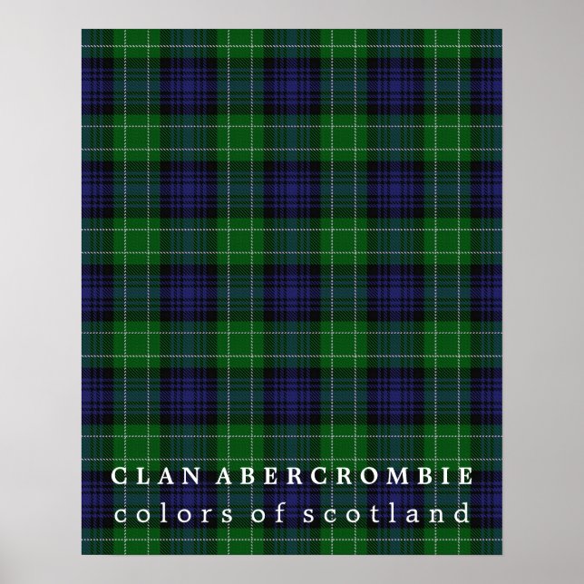 Poster Clan Abercrombie Couleurs écossais Tartan (Devant)