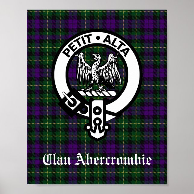 Poster Clan Abercrombie Crest Badge & Tartan (Devant)