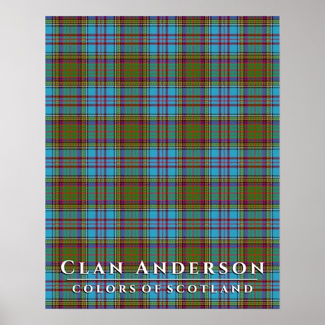 Poster Clan Anderson Couleurs écossaises 2 Tartan Plaid (Devant)