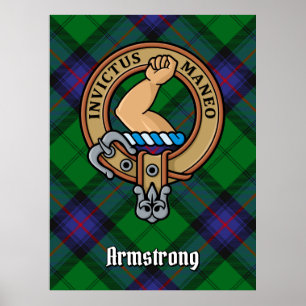 Poster Clan Armstrong Crest sur Tartan