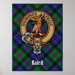 Poster Clan Baird Crest sur Tartan