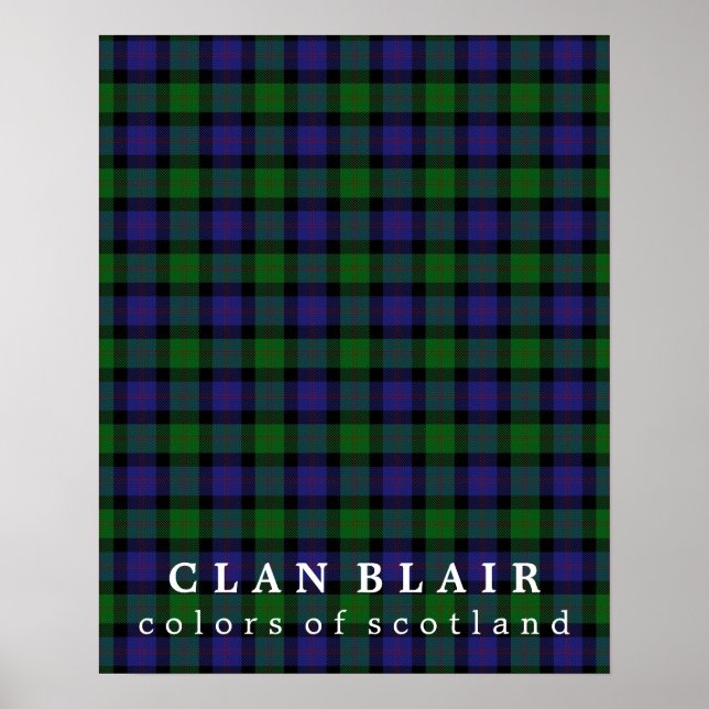 Poster Clan Blair Couleurs écossaises Tartan (Devant)