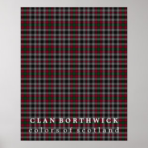 Poster Clan Borthwick couleurs écossais Tartan