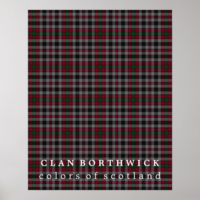 Poster Clan Borthwick couleurs écossais Tartan (Devant)
