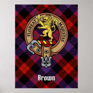 Poster Clan Brown Crest sur Tartan