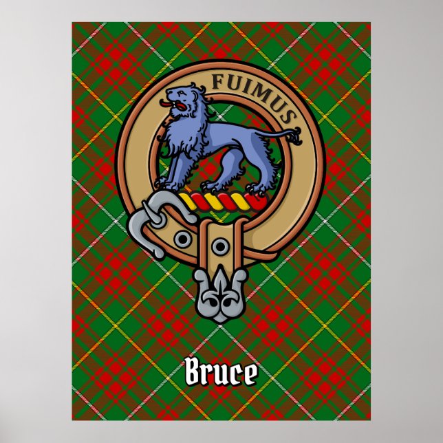 Poster Clan Bruce Crest sur la chasse Tartan (Devant)