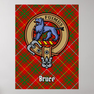 Poster Clan Bruce Crest sur Tartan