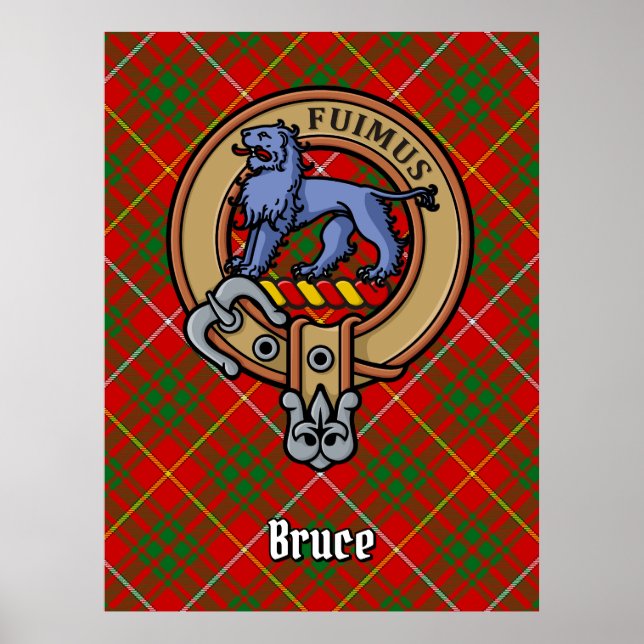 Poster Clan Bruce Crest sur Tartan (Devant)