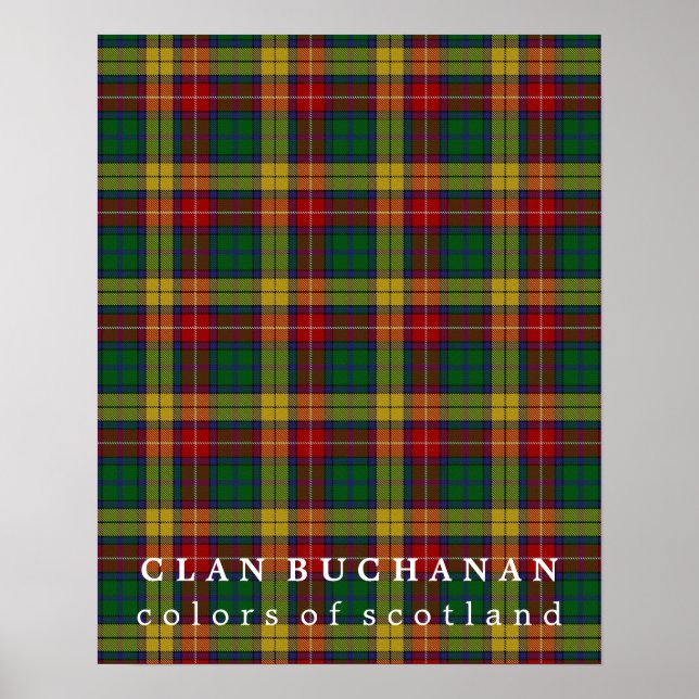 Poster Clan Buchanan couleurs écossais Tartan (Devant)