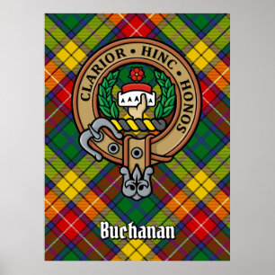 Poster Clan Buchanan Crest sur Tartan