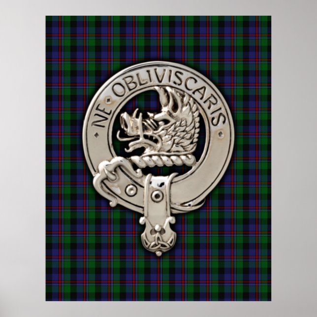 Poster Clan Campbell Crest et Cawdor Tartan (Devant)