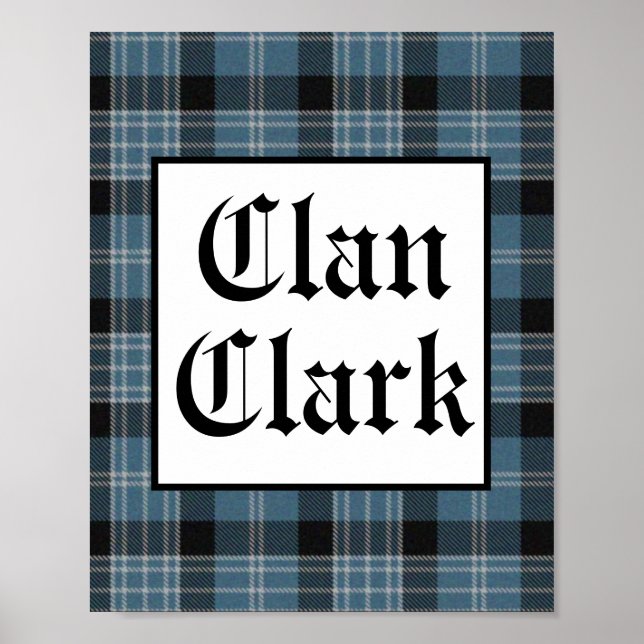 Poster Clan Clark Tartan Carré (Devant)