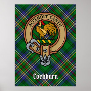 Poster Clan Cockburn Crest sur Tartan